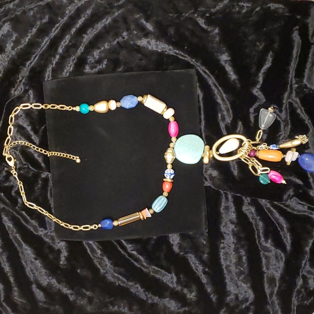 Chico's Gold Bright Bead Necklace